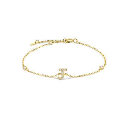 ANDYWEN 925 Sterling Silver Initial 26 Letters Alphabet Monogram Gold Name Bracelet Crystal CZ Zircon 2021 Fashionable Jewelry