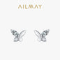 Ailmay Real 925 Sterling Silver Cute Butterfly Stud Earrings Exquisite Stackable Star Stud Earrings for Women Fashion Jewelry Va