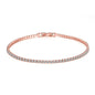 Rose Gold 925 Silver Jewelry 16-18cm Tennis Bracelet 2mm Zirconia Anniversary Gift Genuine Sterling Silver Bracelet