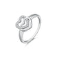 ROXI 925 Sterling Silver 18K Silver Plate Double Heart Finger Rings For Women Size 6/7/8 Engagement Wedding Party Jewelry Gifts