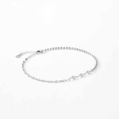 Ailmay 100% 925 Sterling Silver Classic Simple Zircon Stackable Chain Link Bracelets For Women Engagement Wedding Fine Jewelry