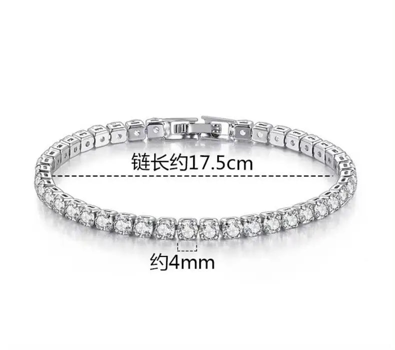 Solid 18K 14K Gold Moissanite Tennis Bracelet for Women D VVS1 Round 925 Sterling Silver Luxury Bracelet for Engagement