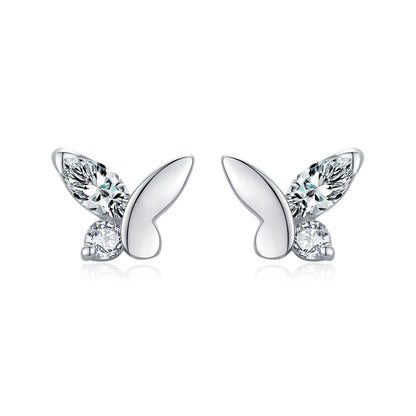 Ailmay Real 925 Sterling Silver Cute Butterfly Stud Earrings Exquisite Stackable Star Stud Earrings for Women Fashion Jewelry Va