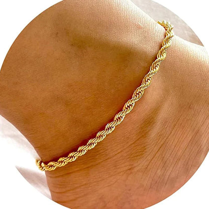 WEIMANJINGDIAN Brand New Arrival 3 PCS Gold Color Plated Copper Metal High Quality Cubic Zirconia Women's Anklet