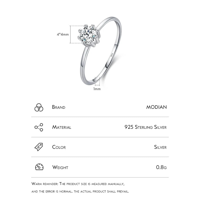 Modian 925 Sterling Silver Classic Wedding Sets Sparkling CZ Stackable Finger Rings For Women Engagement Statement Jewelry Gifts