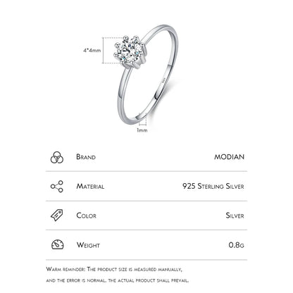 Modian 925 Sterling Silver Classic Wedding Sets Sparkling CZ Stackable Finger Rings For Women Engagement Statement Jewelry Gifts