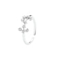 ROXI 925 Sterling Silver 12 Constellations Series Crystal Finger Rings For Women Men Couple Adjustable Jewelry Birthday Gift