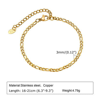 Women Paperclip Chain Bracelet,18K Gold Plated Stainless Steel Adjustable Chain Bracelet,Chunky Stackable Layered Jewelry