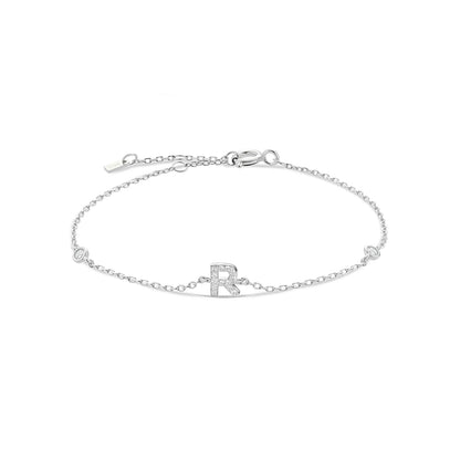 ANDYWEN 925 Sterling Silver Initial 26 Letters Alphabet Monogram Gold Name Bracelet Crystal CZ Zircon 2021 Fashionable Jewelry