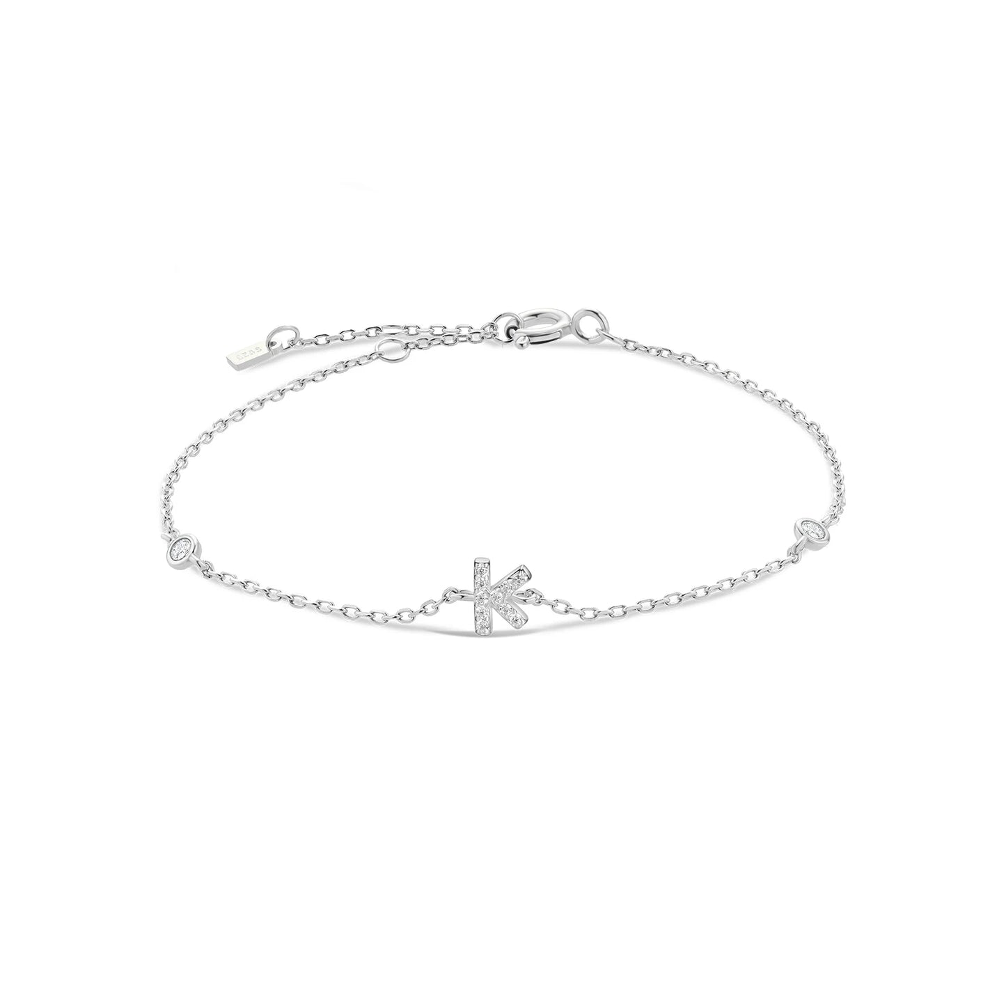 ANDYWEN 925 Sterling Silver Initial 26 Letters Alphabet Monogram Gold Name Bracelet Crystal CZ Zircon 2021 Fashionable Jewelry