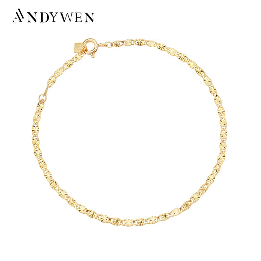 ANDYWEN 2020 New 925 Sterling Silver Gold Wave Locker Chain Bracelet Women Luxury Jewelry 2021 Women Wedding Rock Punk Bangle