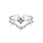 ROXI 925 Sterling Silver Open Ring Luxury Purple Zircon Finger Rings For Women Engagement Weddings Party Jewelry anillos