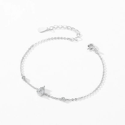 Ailmay 2024 New Design 925 sterling Silver Fashion Water Drop Geometric Design Chain Bracelet For Women Wedding Fine Jewelry