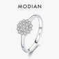 Modian 925 Sterling Silver Classic Sparkling Simple CZ Finger Ring Platinum Plated Wedding Jewelry For Women Anniversary Gift