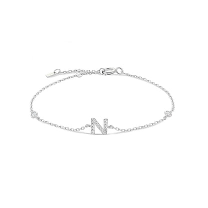 ANDYWEN 925 Sterling Silver Initial 26 Letters Alphabet Monogram Gold Name Bracelet Crystal CZ Zircon 2021 Fashionable Jewelry