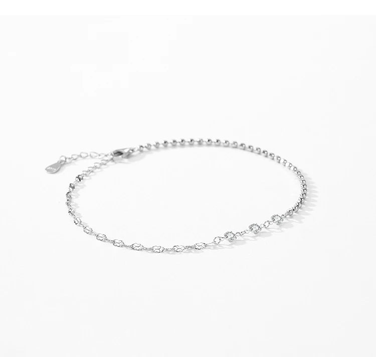 Ailmay 100% 925 Sterling Silver Classic Simple Zircon Stackable Chain Link Bracelets For Women Engagement Wedding Fine Jewelry