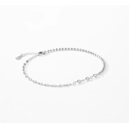 Ailmay 100% 925 Sterling Silver Classic Simple Zircon Stackable Chain Link Bracelets For Women Engagement Wedding Fine Jewelry