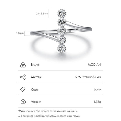 MODIAN Authentic 925 Sterling Silver Fashion Delicate Finger Rings For Women Wedding Engagement Fine Jewelry Anel Accessories