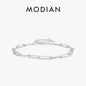 MODIAN Real 925 Sterling Silver Irregular Wavy Lock Chain Bracelets Trendy Stackable DIY Jewelry For Women Female Accessories