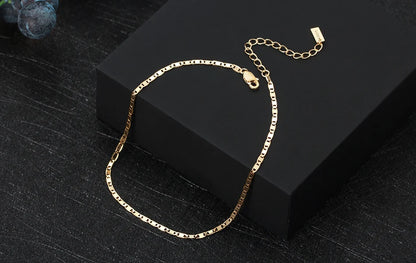 ORSA JEWELS 14K Gold 1.2mm Italian Cuban Chain Anklet for Women 925 Sterling Silver Fine Summer Beach Foot Bracelet Anklets SA43