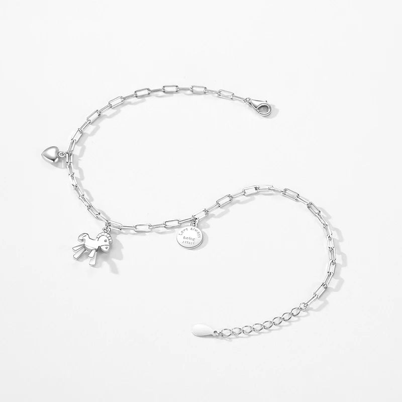 Ailmay Sterling Silver 925 Unique Fashion Horse Animal Design Adjustable Bracelets For Women Girls Party Accessories Jewelry