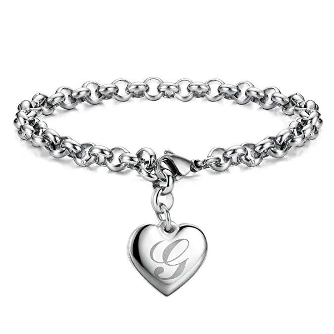 New 925 Sterling silver noble Heart 26 Letteres chain Bracelets for women Fashion Designer brand party wedding Jewelry gifts