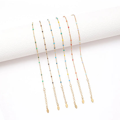 ZMZY Fresh Color Thin Link Chain New Collocation Fashion Stainless Steel Bracelets For Women Lucky Jewelry Gifts