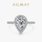 Ailmay 925 Sterling Silver Classic Luxury 3CT Emerald Cut Sparkling Water Drop Shape CZ Rings For Women Romantic Wedding Jewelry