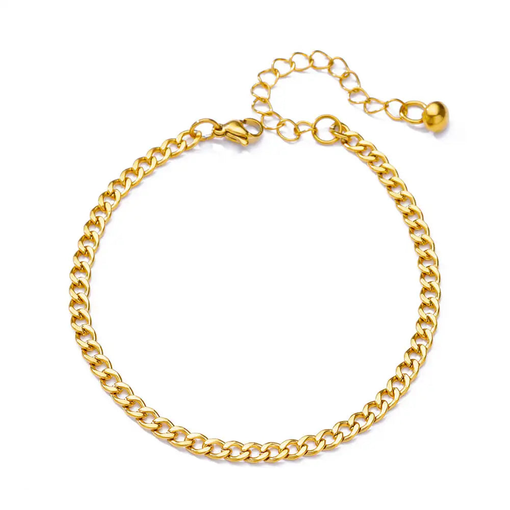 Chunky Figaro Chain Anklets For Women Punk Stainless Steel Gold Color Figaro Chain 21+10cm Anklet Chain Summer Jewelry Gift