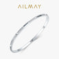 Ailmay Authentic 925 Sterling Silver Simple Geometric Design CZ Bracelets for Women Minimalist Fine Jewelry 2021 New Style Bague