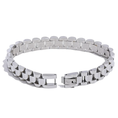 Yhpup Stainless Steel Chain Bracelet Simple 18 K Plated Heavy Metal Texture Fashion Jewelry Men Bijoux Femme Party Waterproof