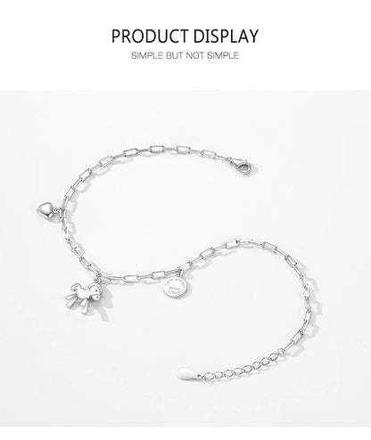 Ailmay Sterling Silver 925 Unique Fashion Horse Animal Design Adjustable Bracelets For Women Girls Party Accessories Jewelry