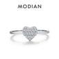 MODIAN Solid 925 Sterling Silver Simple Square Luxury Dazzling CZ Engagement Ring For Women Wedding Statement Fine Jewelry Gift