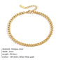 Dainty Stainless steel Gold Color Miami Cuban Link Chain Anklet Trendy 3MM Thick Curb Chain Waterproof  Jewelry for Women Gifts