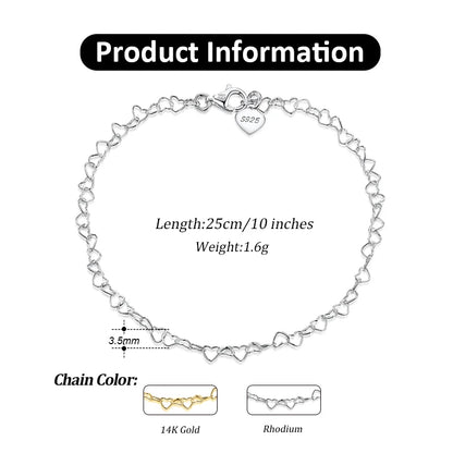 ORSA JEWELS 14K Gold 1.2mm Italian Cuban Chain Anklet for Women 925 Sterling Silver Fine Summer Beach Foot Bracelet Anklets SA43