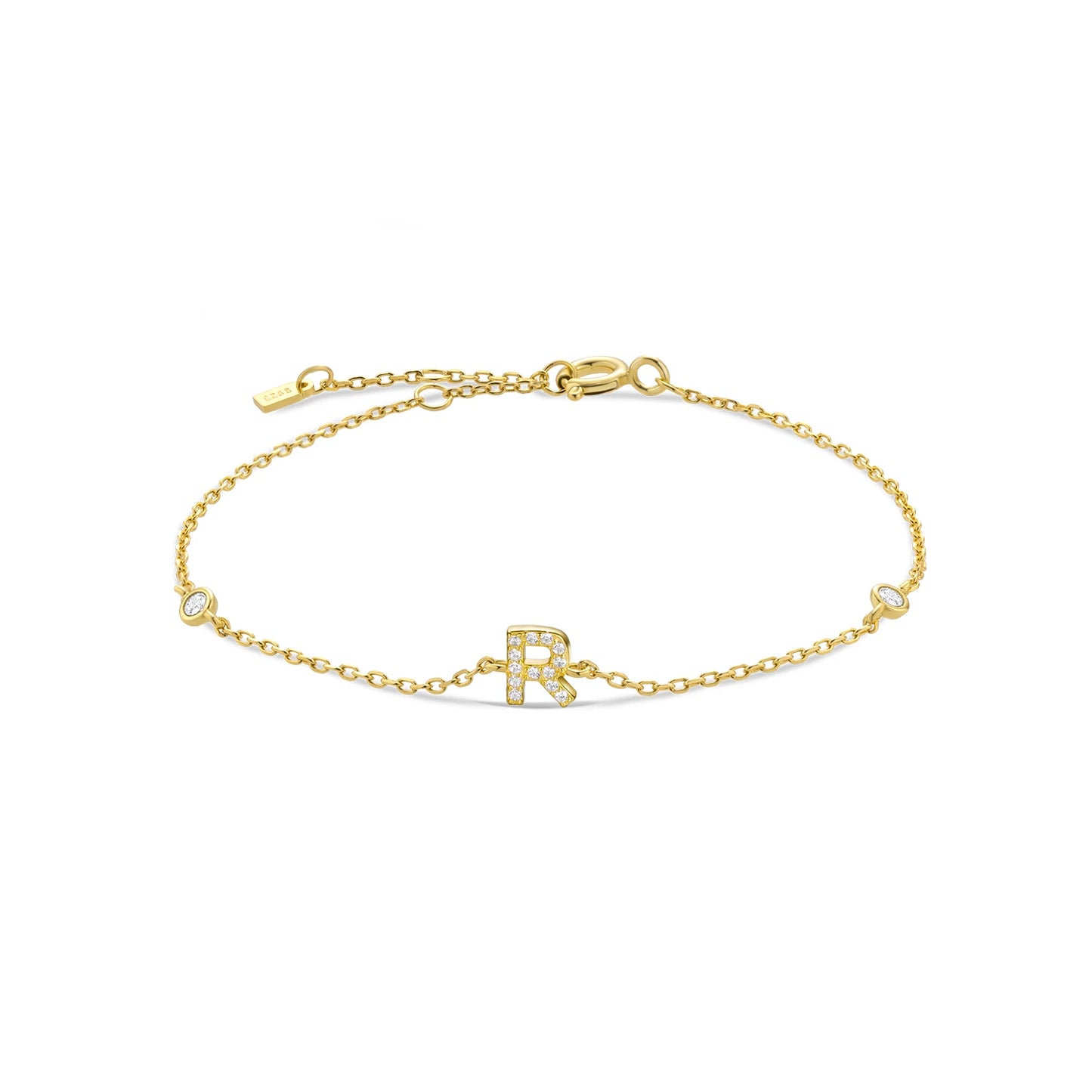 ANDYWEN 925 Sterling Silver Initial 26 Letters Alphabet Monogram Gold Name Bracelet Crystal CZ Zircon 2021 Fashionable Jewelry