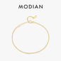 MODIAN 925 Sterling Silver Thin Beads Stackable Adjustable Bracelets Gold Color Stackable For Women Fine Jewelry Gifts