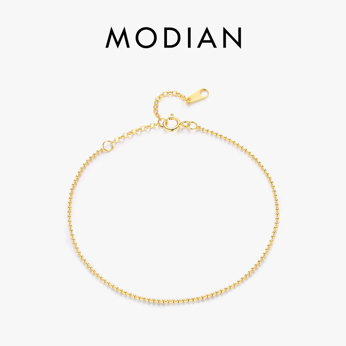 MODIAN 925 Sterling Silver Thin Beads Stackable Adjustable Bracelets Gold Color Stackable For Women Fine Jewelry Gifts