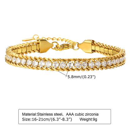 Women Paperclip Chain Bracelet,18K Gold Plated Stainless Steel Adjustable Chain Bracelet,Chunky Stackable Layered Jewelry