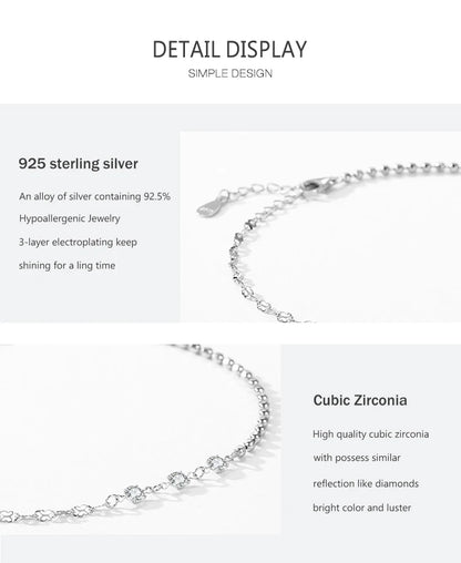 Ailmay 100% 925 Sterling Silver Classic Simple Zircon Stackable Chain Link Bracelets For Women Engagement Wedding Fine Jewelry